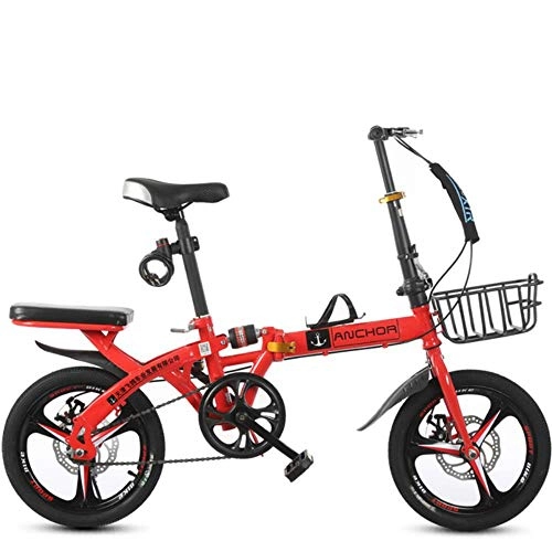 Folding Bike : GuiSoHn 20 Inch Iron Anchor Folding Bicycle Adult Student Men's Women's Variable Speed Ultra Light Portable Mini Bicycle