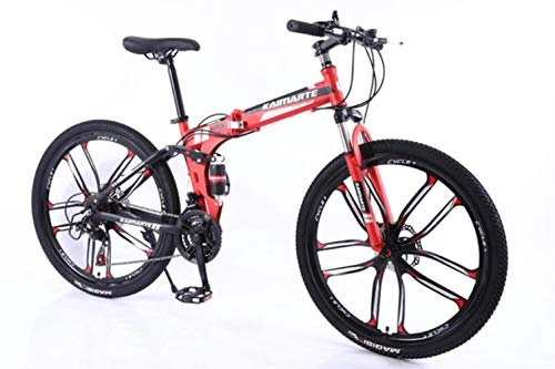 Folding Bike : GuiSoHn 26 Inch Bike 21 Speed Folding Mountain Bicycle Two-disc Brake Bicycle Spoke Wheel / Knife Wheel Mountain Bicycle Adult Bike