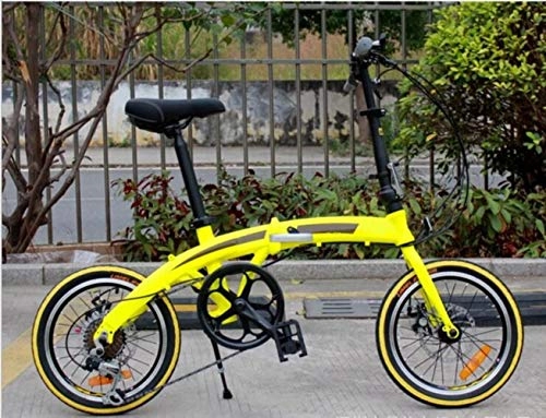 Folding Bike : GuiSoHn Folding Mountain Bicycle Bike Adult Light Weight Unisex Men City Bike Aluminium Frame Ladies Shopper Bike with Adjustable Seat