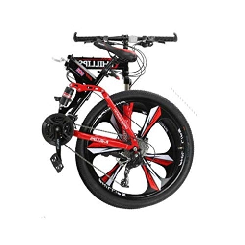 Folding Bike : GUOE-YKGM Shock Speed Mountain Bike Bicycle 3 Spoke Wheels Folding Exercise Bike 26 Inch Dual Disc Brakes (24 Speed)