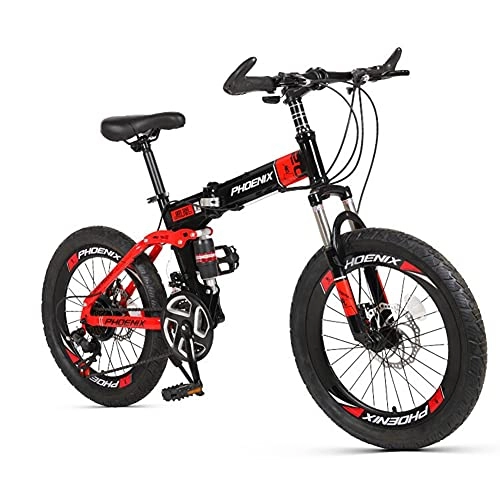 Folding Bike : GWL Folding Bicycles, 20-Inch Mountain Bike High Carbon Steel Aluminium Alloy Outdoor Bicycle For Daily Use Trip Long Journey