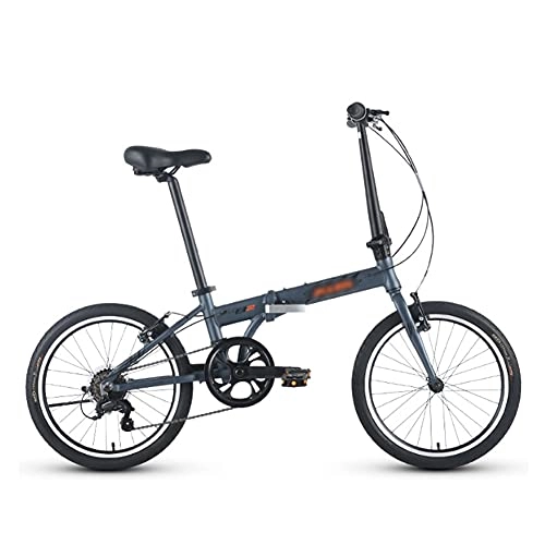 Folding Bike : GWL Folding bike 20-inch aluminum alloy folding bike 6-speed Z2 mini lightweight male and female variable speed bike, Folding System, fully assembled / A