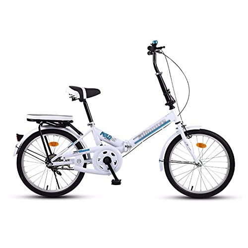 Folding Bike : GWL Folding Bike for Adults, Adult Mountain Bike, High-carbon Steel Frame Dual Full Suspension Dual Disc Brake, Outdoor Bicycle for Daily Use Trip Long Journey / white