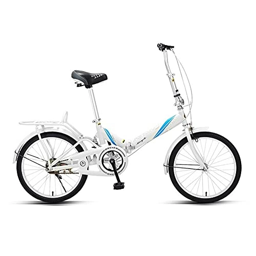 Folding Bike : GWL Folding Bike for Adults, Mountain Bikes 20 Inches Spoke wheel Mountain Bicycle Dual Disc Brake Bicycl, Students and Urban Commuters / white