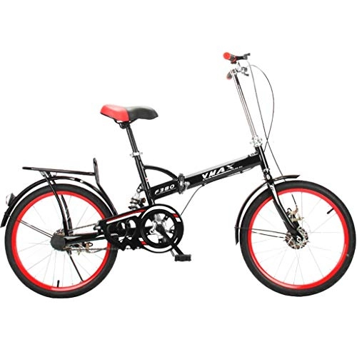 Folding Bike : GWM Folding Bicycle Portable Adult Student City Commuter Bicycle Outdoor Sport Car, Single Speed