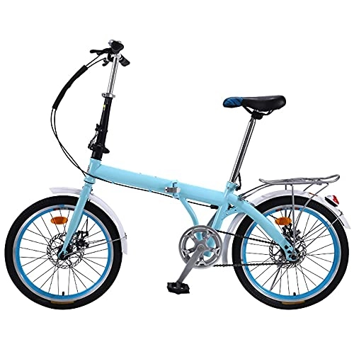 Folding Bike : GWXSST Mountain Bike Folding Bike Blue For Mountains And Roads Wheel Dual Suspension, Height And Save Space Better, Adjustable Seat Suitable 7 Speed C