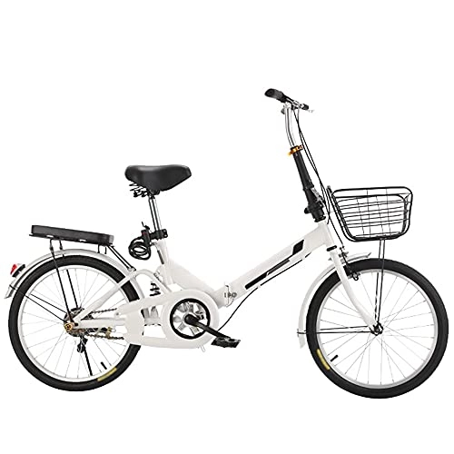 Folding Bike : GWXSST Mountain Bike Folding Bike, ​Shock ​Absorbing White Bicycle, Lightweight And Stylish, Variable Speed Running On The Highway, With Back Seat C
