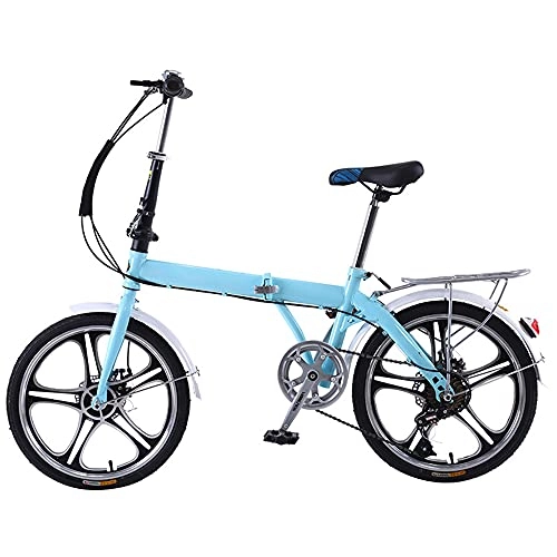 Folding Bike : GWXSST Mountain Bike Or Folding Bike Dual Suspension Wheel, Height Adjustable Seat, For Mountains And Roads, And Save Space Better 7 Speed Blue Bike C
