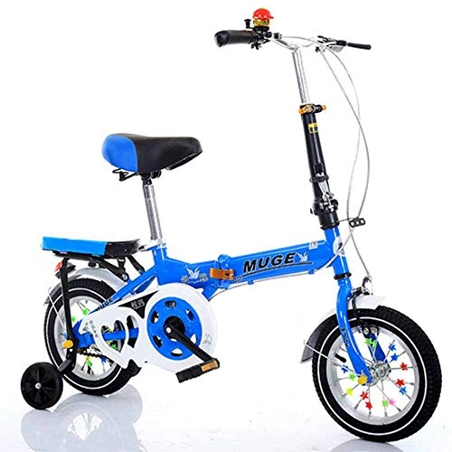 Folding Bike : Gyj&mmm Children's bicycle, unisex children's folding bike, adult outdoor bicycle student road school self 12 inch 106 * 83cm, Blue