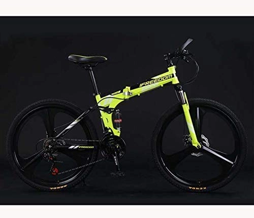 Folding Bike : HCMNME durable bicycle Folding Bike Bicycle Lightweight Mountain Bike Adult Teens Men And Women, High Carbon Steel Full Suspension Frame, Dual Disc Brakes, D, 24 inch 30 speed Alloy frame with Dis