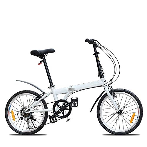 Folding Bike : HELIn Bikes - Lightweight for Women Adult Bike Mini Folding Bike Small Portable Bicycle Classic City Bicycle And Commuting Alloy Folding City Bicycle Bike (Color : White)
