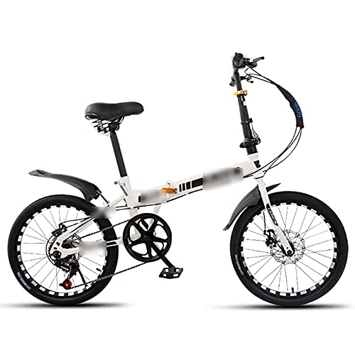 Folding Bike : HENGSEN 20 inches white 7 speed folding wheel folding wheel, folding cycle Klapfahra advanced, safe mountain bikes camping wheel, quick-fold system, double V brake, White