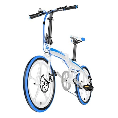 Folding Bike : HerfsT 20" Folding Bike Mini Bicycle Compact Bikes for Students, Office Workers, Urban Environment and Commuting to Work, Lightweight Aluminum Frame Foldable Bicycle for Adults