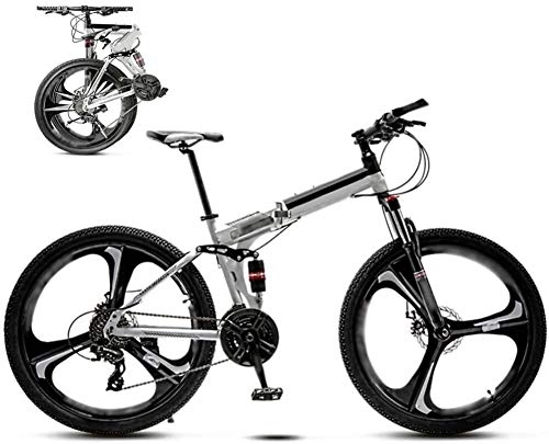 Folding Bike : HFFFHA 24 Inch MTB Bicycle, Unisex Folding Commuter Bike, Gears Foldable Mountain Bike, Off-Road Variable Speed Bikes For Men And Women