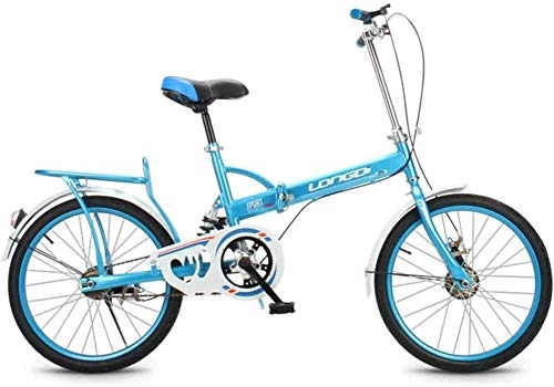 Folding Bike : HFFFHA Folding Mountain Bike Adult Variable Speed Bicycle Lightweight Mini Small Portable Student Country Bike, Double Disc Brake Bicycle, Gearshift Bicycle (Color : B)