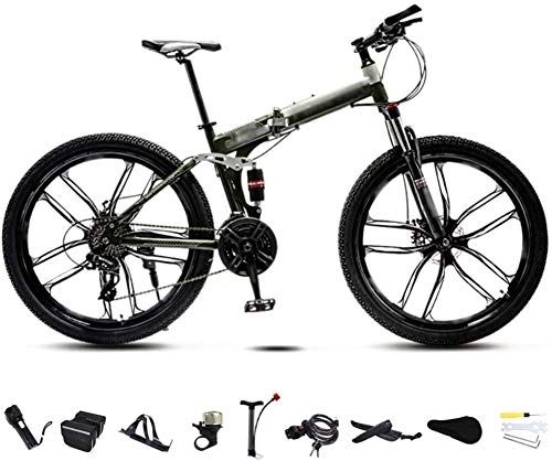 Folding Bike : HFFFHA Mountain Bike 26 Inch Folding Bikes For Adults Off-Road Variable Speed Bikes For Men And Women