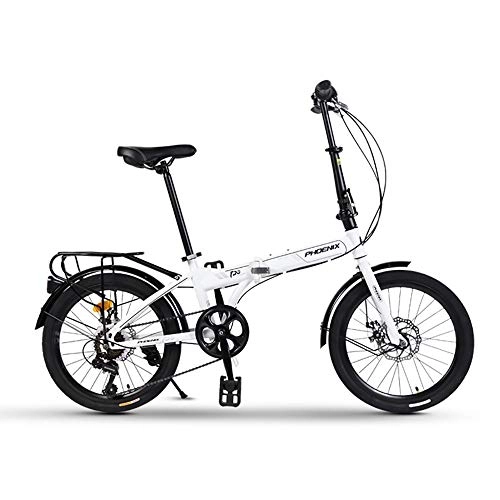 Folding Bike : HHHKKK 20 Inch Lightweight Mini Folding Bike, Small Portable Bicycle Adult Student Road Mountain Bike Travel Outdoor Bicycle Women Men Adjustable Bicycle Men and Women General