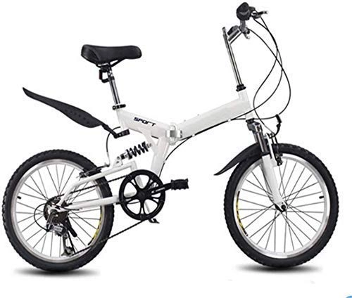 Folding Bike : HJRBM 20Inch Folding Bike 6 Variable Speed Bicycle Road Bike Children’s Mountain Bike Portable Lightweight Folding Bicycle Outdoor sports Mountain Bike