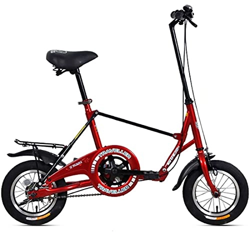 Folding Bike : Hmvlw foldable bicycle Unisex 12-inch folding bike, five colors optional, load 90kg, suitable for young men, students, office workers, urban environments and women commuting to and from get off work.