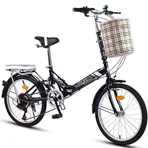 Folding Bike : Hmvlw foldable bicycle Variable Speed Car Double Disc Brake Folding Bicycle Lightweight Folding Bicycle Bicycle Adult Mini Folding Bicycle 20 Inch Men And Women