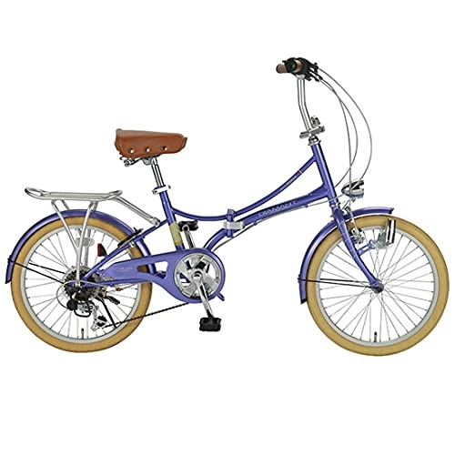 Folding Bike : Hmvlw Folding bicycle Folding bicycle, three-color, adjustable seat height, rear frame can carry people, 20-inch 6-speed, unisex bicycle (Color : Beige)