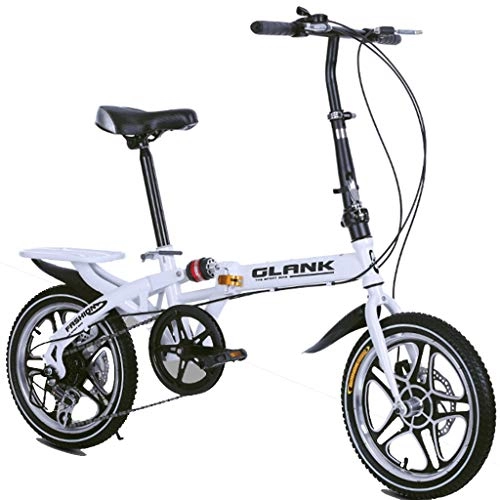 Folding Bike : Hmvlw mountain bikes Foldable Bicycle 10 Seconds Folding Adult Children Women and Man Outdoor Sports Bicycle, Variable 6 Speeds (Color : White, Size : Size1)