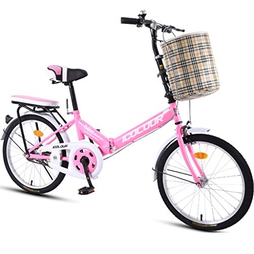 Folding Bike : Hmvlw mountain bikes Folding Bicycle Single Speed Male Female Adult Student City Commuter Outdoor Sport Bike with Basket Mini Folding Bicycle 16 inch Variable Speed City Light Commuter Bike for Countr