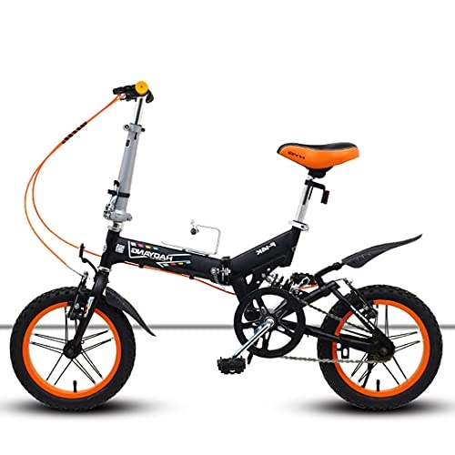 Folding Bike : Hmvlw Shock absorption folding bicycle Portable folding bicycle Single-speed male and female student bicycles High carbon steel helpful bead pedals V brakes for front and rear wheels (Color : Black)
