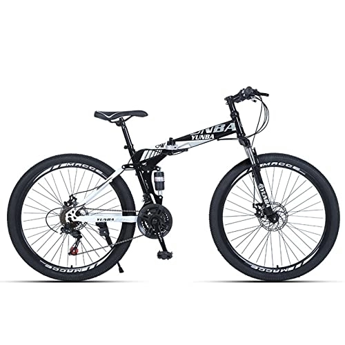 Folding Bike : HTCAT Bicycles, 24-27 Shifting Double Disc Brake Trail Bike, Men and Women Folding High Load-bearing Shock Absorber Folding Mountain Bike for Jungle Trails, Snow, Beach. (Size : 24 inch 27 speed)