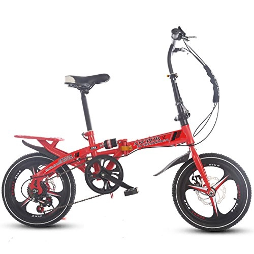 Folding Bike : HUAHUADP Folding Bike, Foldable Bicycle Lightweight Portable, 16 Inch Women's Bicycle With Basket Variable Speed Shock Absorber Adult Super Light Children's Student -C 107x120cm(42x47inch)