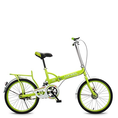 Folding Bike : HUAHUADP Portable Folding Bike, Portable Women's Bicycle Carbike Permanent Adult Students Ultra-light 20-inch City Riding With Basket-green 96x150cm(38x59inch)