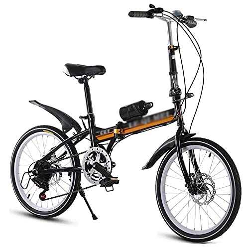 Folding Bike : HUAQINEI bicycle bike 16 inch 20 inch bicycle with rear rack, double disc brakes, folding bicycle, with variable speed bicycle, Pink, 20