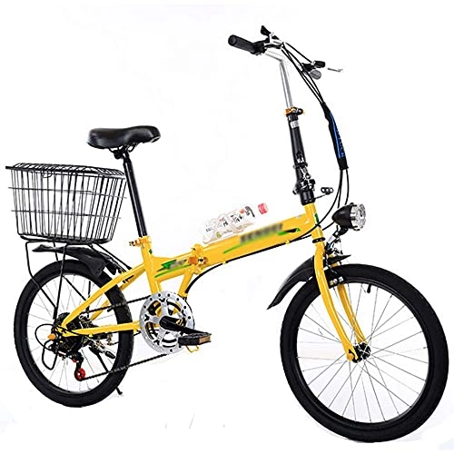 Folding Bike : HUAQINEI Bicycle Folding Variable Speed Bicycle Men's and Women's Bicycle Ultra-light Portable Small Wheel 20-inch Adult Student Bike, White