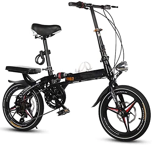 Folding Bike : HUAQINEI Bicycle ultra-light portable mini folding adult scooter with double disc brakes and double shock absorption suitable for work travel commuting, White