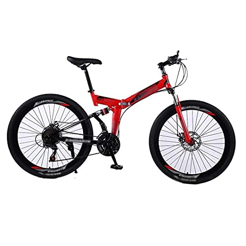Folding Bike : HUAQINEI Folding Bike with -Skid and Wear-Resistant Tire Dual Disc Brake Great for City Riding and Commuting Freestyle Bike for Boys and Girls, 26inch21Speed