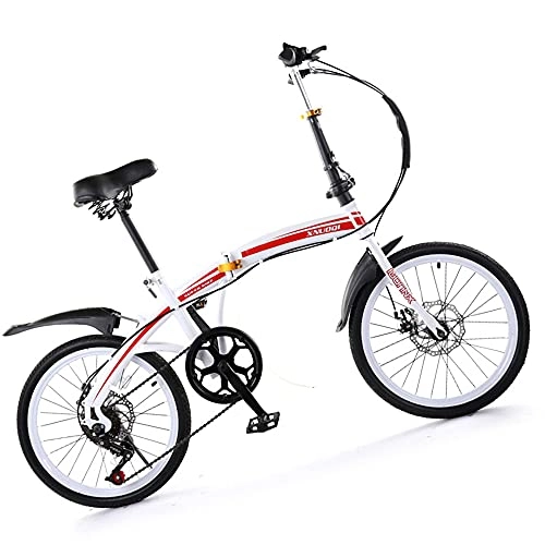 Folding Bike : HWZXBCC Red Cycling Sensitive Mountain Bikes Fast Folding, Six Level Shifting, For 20 Inch, Thickened High Carbon Steel Material, Ergonomic For Adults Men Women