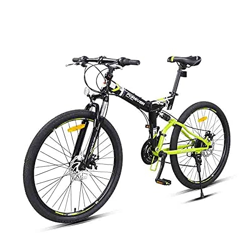 Folding Bike : HWZXBCC Unisex Folding Bike, 25-inch Wheels, 24-speed Gearbox, Easy To Carry And Fold, Very Shock-absorbing, Very Suitable For City Travel, Dark Green