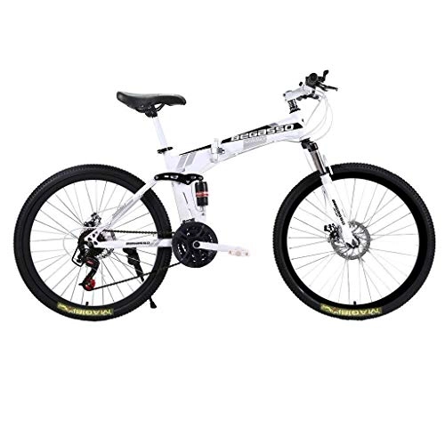 Folding Bike : HXFAFA Folding bike mountain bikes, folding mountain bike, 26 inch / 22 speed bike, mountain bike, off-road driving, integrated wheel with variable speed, double shock absorber.