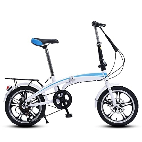 Folding Bike : ITOSUI 20 Inch Folding Bike, Foldable Bicycle Steel Frame Dual Disc Brake Rear Suspension Lightweight Commuting Bike with Fender Rear Rack for Adult Men and Women Teens, City Bicycle Bike