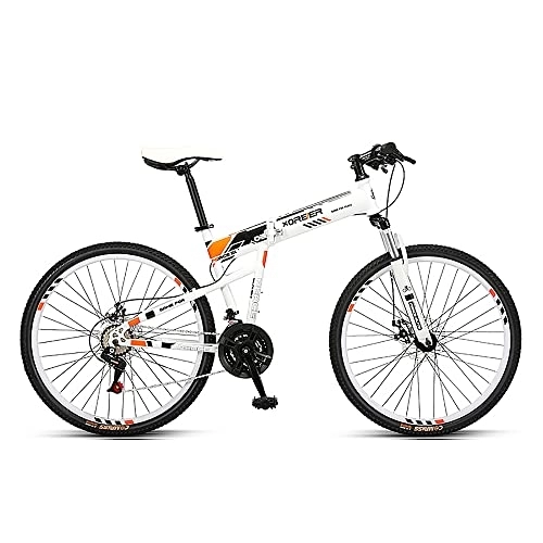 Folding Bike : ITOSUI Mountain Bicycle Easy To Fold, Ergonomic Saddle Folding Bike, Anti-Skid Tires, Comfortable And Beautiful, Small Space Occupation with Disc Brakes 24 Speed Bicycle MTB for Men Women