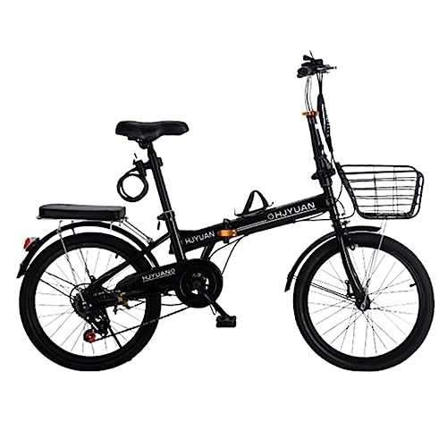 Folding Bike : JAMCHE Folding Bike, 6 Speed Drive Bikes, Folding Bike for Adult, V Brake, High-Carbon Steel Frame, Mountain Trail Bike, Urban Commuter City Bicycle for Men Woman Teens