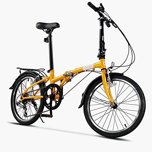 Folding Bike : JF 20-inch Variable Speed Folding Bike, Rear Carry Rack, Aluminum Alloy Ultra Light And Portabledisc Brake Bicycle, Shock Absorption