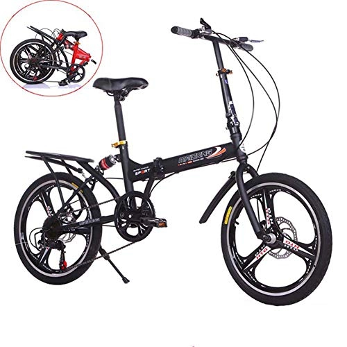 Folding Bike : JI TA City Bike Unisex Adults Folding Mini Bicycles Lightweight For Men Women Ladies Teens Classic Commuter With Adjustable Handlebar & Seat, aluminum Alloy Frame, 6 speed - 20 Inch W