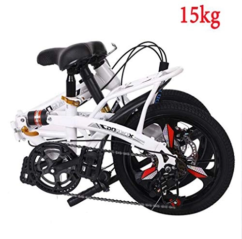 Folding Bike : JI TA Folding Bikes City Bicycle For Adults Men Women Teens Unisex, with Adjustable Handlebar & Seat Folding Pedals, lightweight, aluminum Alloy, comfort Saddle, 7 speed, Disc brake / wh