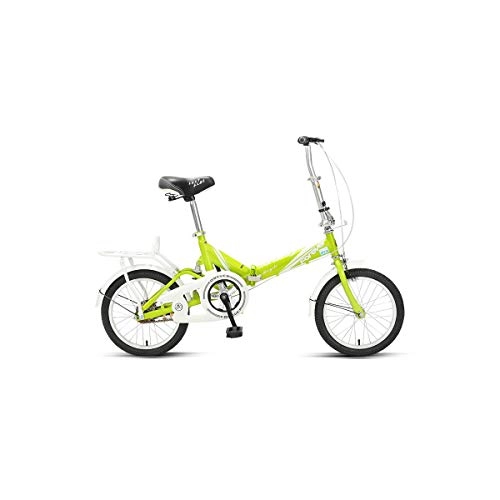 Folding Bike : Jinan Portable Folding Bike Bicycle Men And Women 16 Inch / 20 Inch Student High Carbon Steel Frame Ladies And Children Adolescents Lightweight Leisure Bicycle Bicycle Green