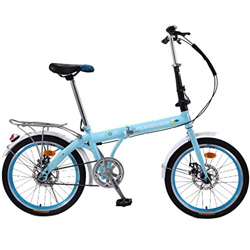 Folding Bike : JINDAO foldable bicycle Folding Bike-20 Inch Adult Men And Women Portable Commuter Bicycle Gift Car Outdoor Freestyle Car, Blue