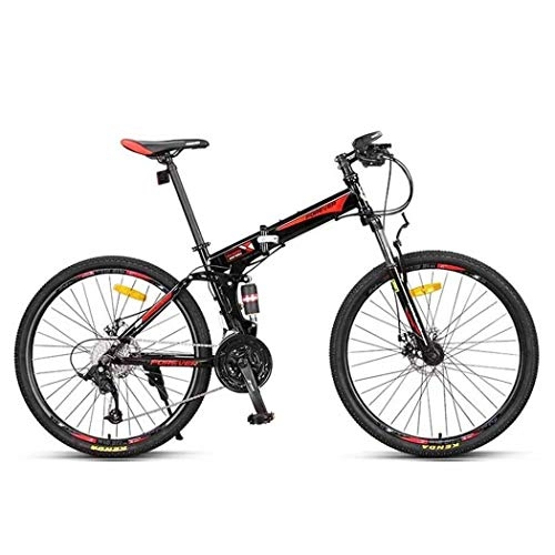Folding Bike : JLFSDB Mountain Bike, Foldable Carbon Steel Frame Bicycles, Dual Suspension And Dual Disc Brake, 26 Inch Wheel, 27 Speed
