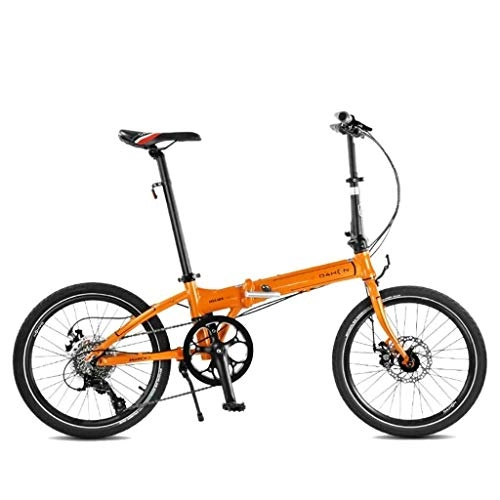 Folding Bike : Jue Folding Bikes Folding Bicycle Universal Folding Bicycle Women's Bicycle 6-speed 20-inch Wheel Set Shifting Compact (Color : Black, Size : 150 * 30 * 108cm)