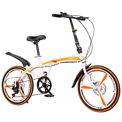 Folding Bike : JustSports Folding Bikes Bicycle Portable City Folding Bicycle 20 Inch Variable Speed Double Disc Brake Bicycle Variable Speed Bicycle Adult Outdoor Riding One-wheel Bicycle