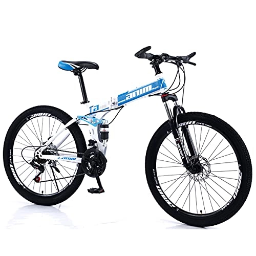 Folding Bike : KANULAN 21 Speeds Bike Sport Ergonomic, Bikes Fast Folding, For Men Or Women Bike Lightweight, With Anti-slip Wear-resistant Wheel Dual Mountain Bike Sport T